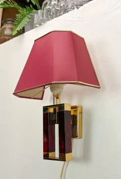 Clearance Pamono Regency Style Brass and Acrylic Wall Lamp from Herda, 1970s