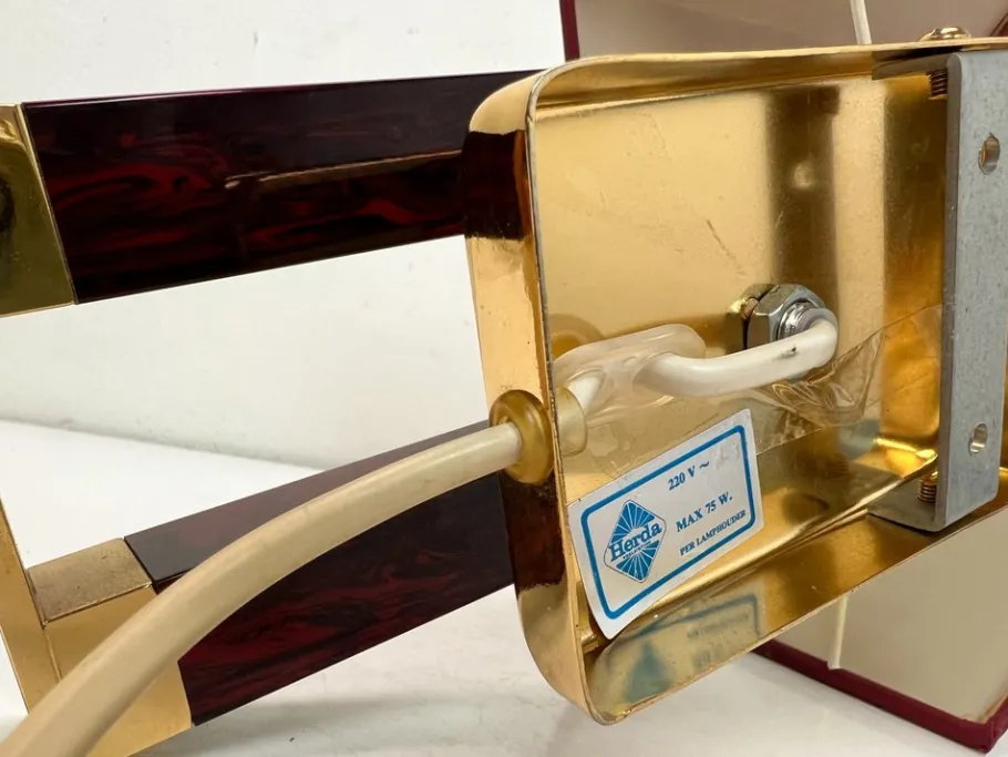 Clearance Pamono Regency Style Brass and Acrylic Wall Lamp from Herda, 1970s