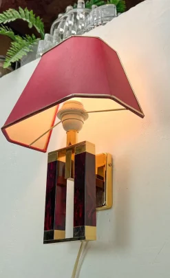 Clearance Pamono Regency Style Brass and Acrylic Wall Lamp from Herda, 1970s