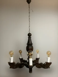 Hot Pamono Renaissance Wooden Chandelier, 1800s