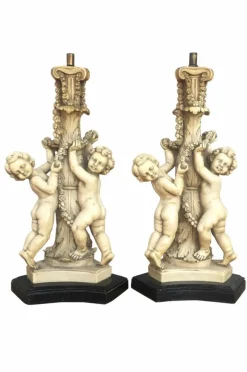 Pamono Resin Table Lamps by Gino Ruggeri for Tito Bianchi, 1980s, Set of 2