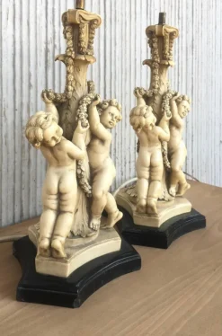 Pamono Resin Table Lamps by Gino Ruggeri for Tito Bianchi, 1980s, Set of 2