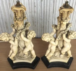 Pamono Resin Table Lamps by Gino Ruggeri for Tito Bianchi, 1980s, Set of 2