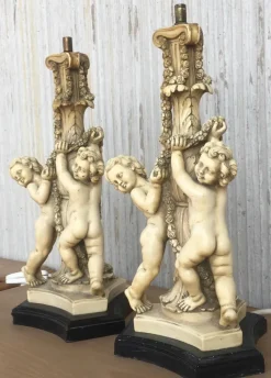 Pamono Resin Table Lamps by Gino Ruggeri for Tito Bianchi, 1980s, Set of 2