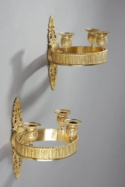 Clearance Pamono Restauration Period Ormolu Wall Sconces, 1840s, Set of 2