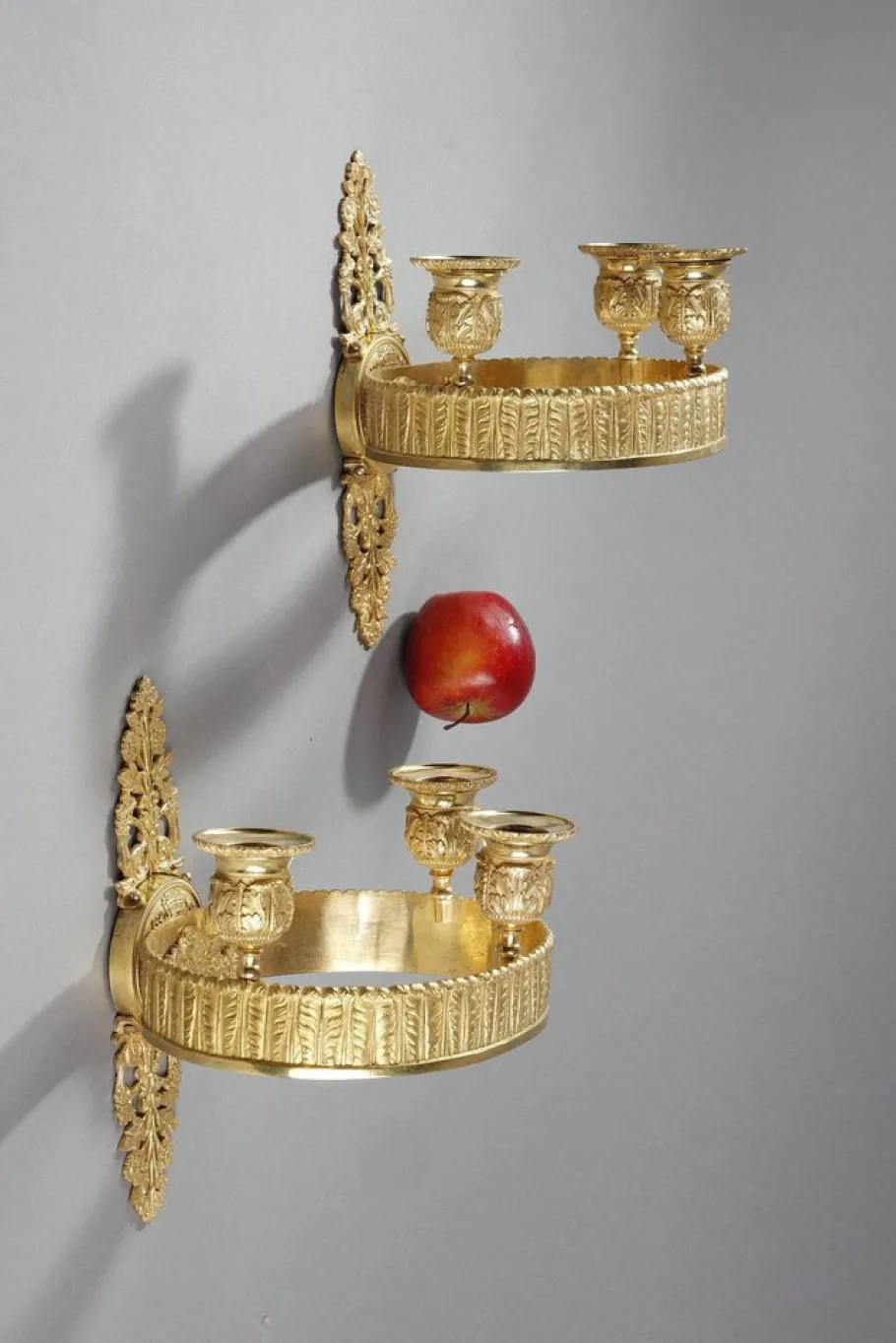 Clearance Pamono Restauration Period Ormolu Wall Sconces, 1840s, Set of 2