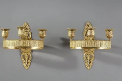 Clearance Pamono Restauration Period Ormolu Wall Sconces, 1840s, Set of 2