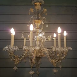 Clearance Pamono Rezzonico Chandelier with Eight Arms in Murano