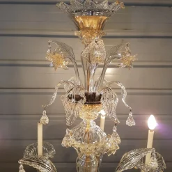 Clearance Pamono Rezzonico Chandelier with Eight Arms in Murano