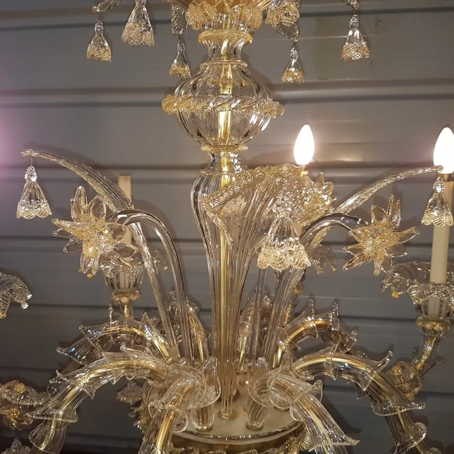 Clearance Pamono Rezzonico Chandelier with Eight Arms in Murano