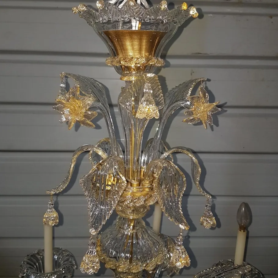 Clearance Pamono Rezzonico Chandelier with Eight Arms in Murano