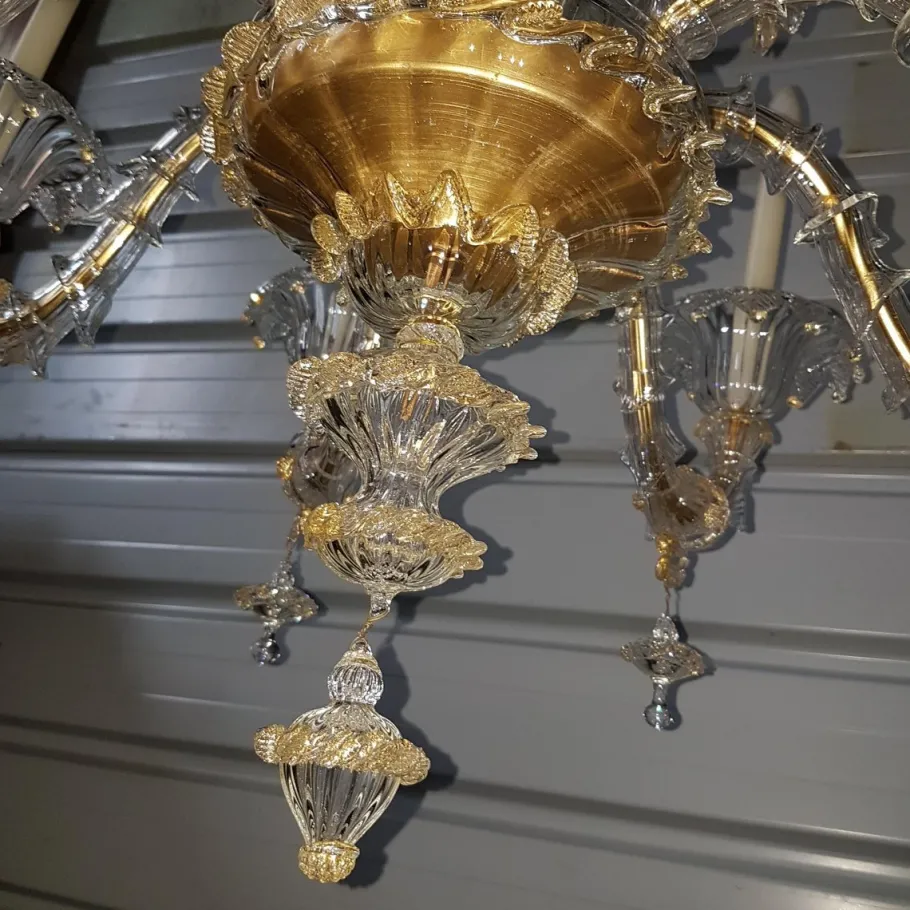 Clearance Pamono Rezzonico Chandelier with Eight Arms in Murano