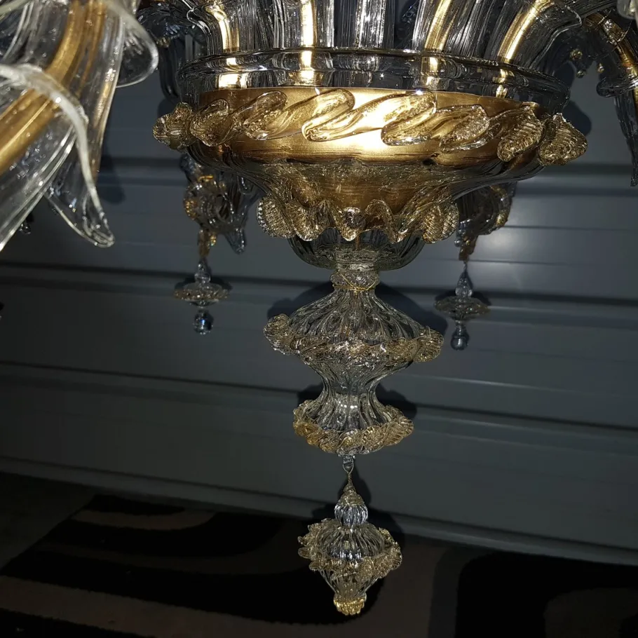 Clearance Pamono Rezzonico Chandelier with Eight Arms in Murano