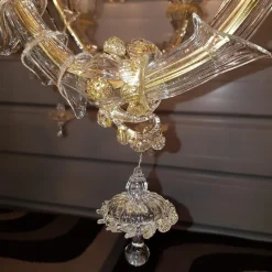 Clearance Pamono Rezzonico Chandelier with Eight Arms in Murano