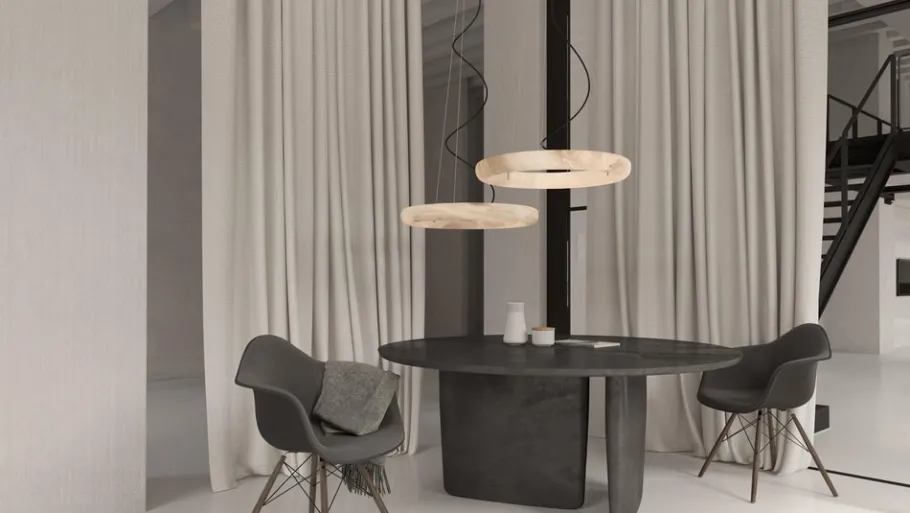 New Pamono Ring 100 Pendant Lamp by United Alabaster