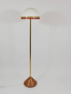 Sale Pamono Roberto Pamio Febo Floor Lamp in Marble, Brass & Murano Glass attributed to Leucos, Italy, 1970s