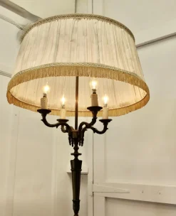 Clearance Pamono Rococo Gilt Brass 4 Branch Floor Lamp, 1890s