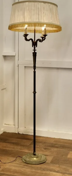 Clearance Pamono Rococo Gilt Brass 4 Branch Floor Lamp, 1890s