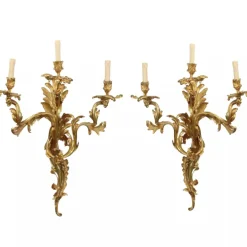 Hot Pamono Rococo Style Wall Sconces, Set of 2