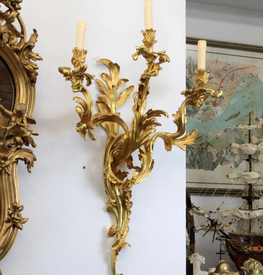 Hot Pamono Rococo Style Wall Sconces, Set of 2