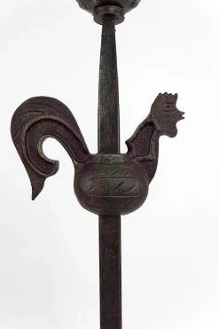 Clearance Pamono Rooster Floor Lamp in Wrought Iron by Jean Touret for Ateliers Marolles, 1950s