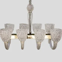 Discount Pamono Rostrato Murano Glass Chandelier by Barovier and Toso, 1940s