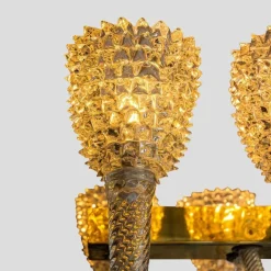 Discount Pamono Rostrato Murano Glass Chandelier by Barovier and Toso, 1940s
