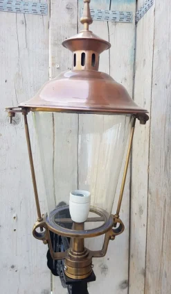 Best Pamono Round Cast Iron and Copper Wall Lantern