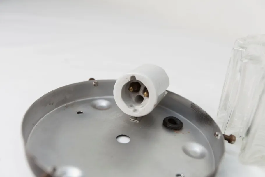 Clearance Pamono Round Glass Ceiling Light, 1960s