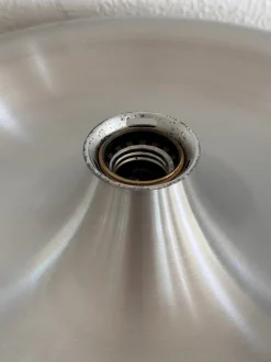 New Pamono Round Silver Aluminium Disc Wall Light or Flush Mount, 1970s