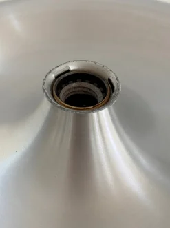 New Pamono Round Silver Aluminium Disc Wall Light or Flush Mount, 1970s