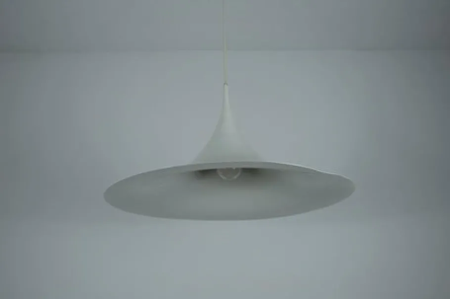 New Pamono Round White Pendant Lamp from Fog & Mørup, 1970s