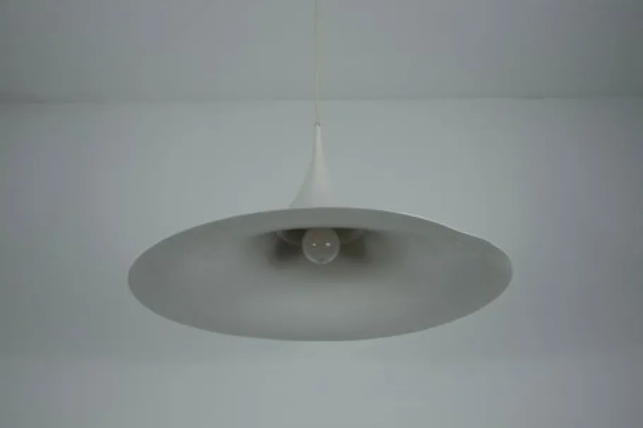 New Pamono Round White Pendant Lamp from Fog & Mørup, 1970s