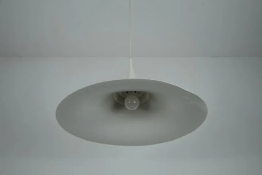 New Pamono Round White Pendant Lamp from Fog & Mørup, 1970s