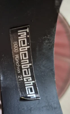 Hot Pamono Rustic Table Lamp with Handmade Black Iron Base and Red Fabric Shade by Triebenbacher, 1970s