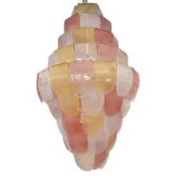 Hot Pamono Sanded Pink and Amber Petals Murano Glass Chandelier by Simoeng