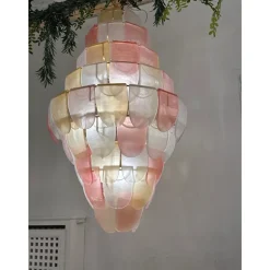 Hot Pamono Sanded Pink and Amber Petals Murano Glass Chandelier by Simoeng