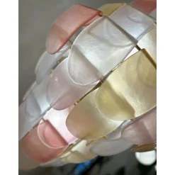 Hot Pamono Sanded Pink and Amber Petals Murano Glass Chandelier by Simoeng