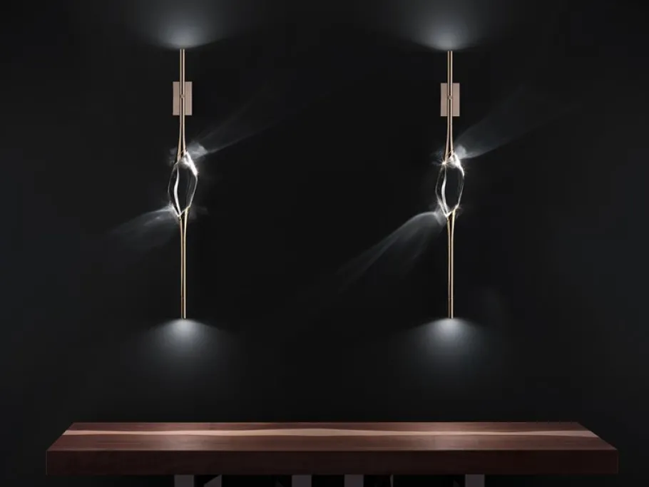 Clearance Pamono Satin Brass 12 Wall Sconce by Il Pezzo Mancante