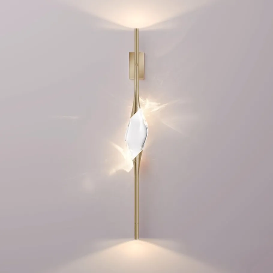 Clearance Pamono Satin Brass 12 Wall Sconce by Il Pezzo Mancante