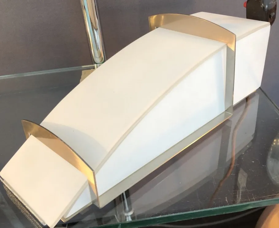 Discount Pamono Satin Glass and Metal Wall Light by Léonardo Marelli for Estiluz