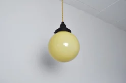 Best Pamono Scandinavian Art Deco Opaline Glass Pendant Lamp, 1930s-1940s