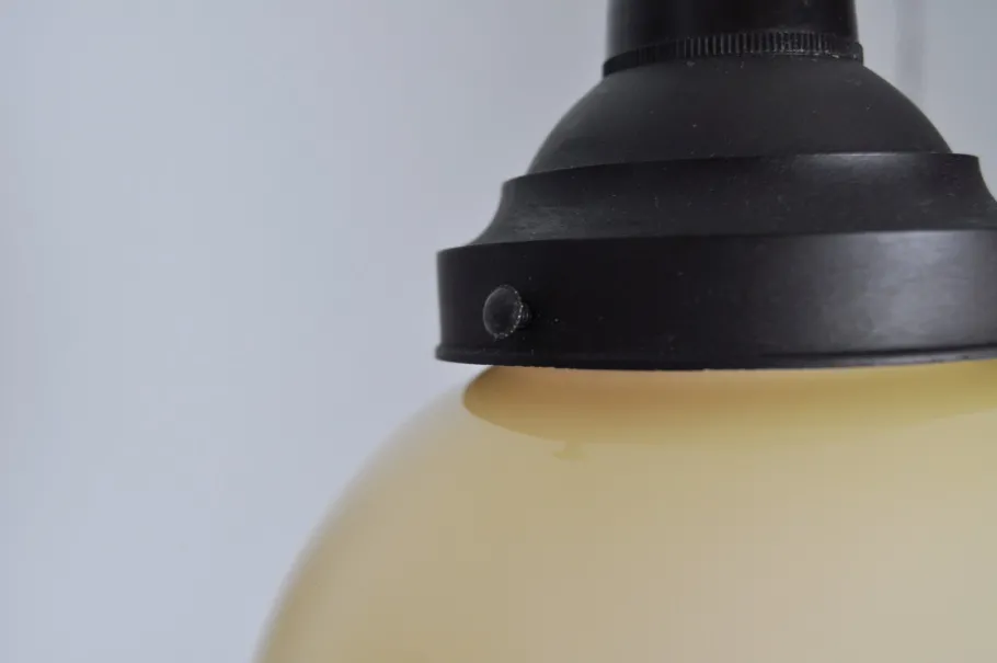 Best Pamono Scandinavian Art Deco Opaline Glass Pendant Lamp, 1930s-1940s