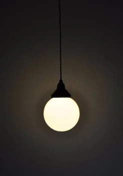 Best Pamono Scandinavian Art Deco Opaline Glass Pendant Lamp, 1930s-1940s