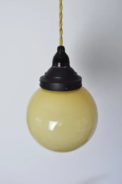 Best Pamono Scandinavian Art Deco Opaline Glass Pendant Lamp, 1930s-1940s