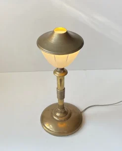 Hot Pamono Scandinavian Art Deco Table Lamp in Bronze, Brass and Glass, 1930s