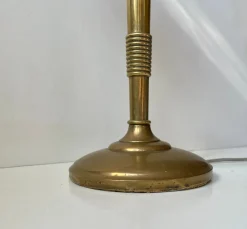 Hot Pamono Scandinavian Art Deco Table Lamp in Bronze, Brass and Glass, 1930s