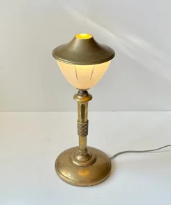 Hot Pamono Scandinavian Art Deco Table Lamp in Bronze, Brass and Glass, 1930s