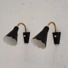 Clearance Pamono Scandinavian Black Sconces, 1950s-1960s, Set of 2