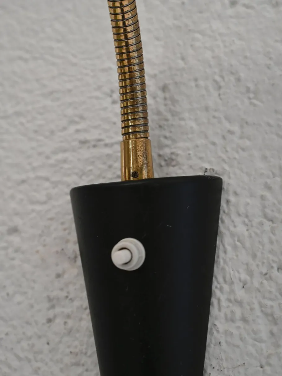 Clearance Pamono Scandinavian Black Sconces, 1950s-1960s, Set of 2